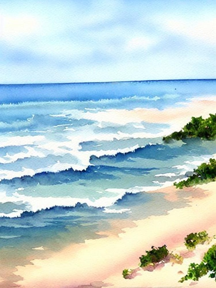 Doctor'S Cave Beach 2, Jamaica Watercolour