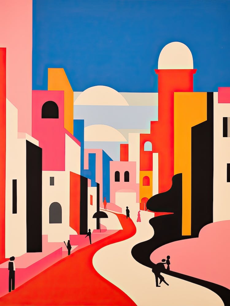 Copacabana Beach, Brazil, Bold Outlines 3