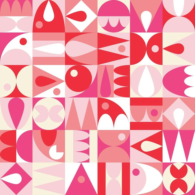 Abstrait géométrique rose et blanc