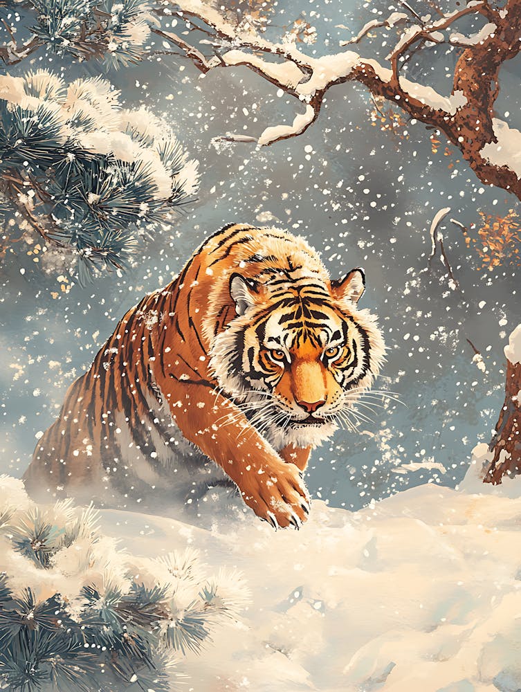 Stunning Tiger In The Snow 12