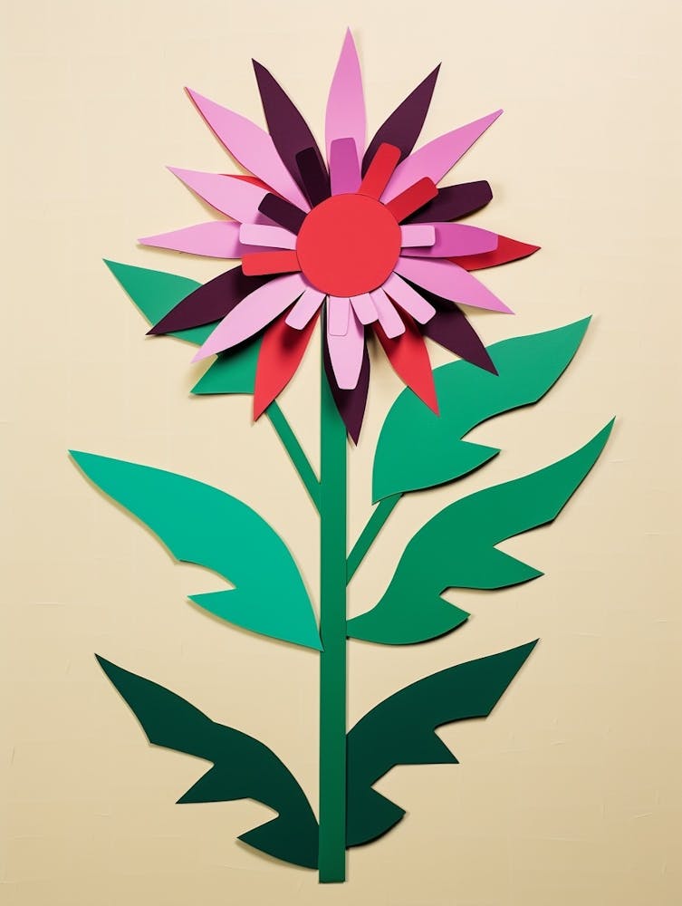 Cut Out Style Flower Art Asters 2