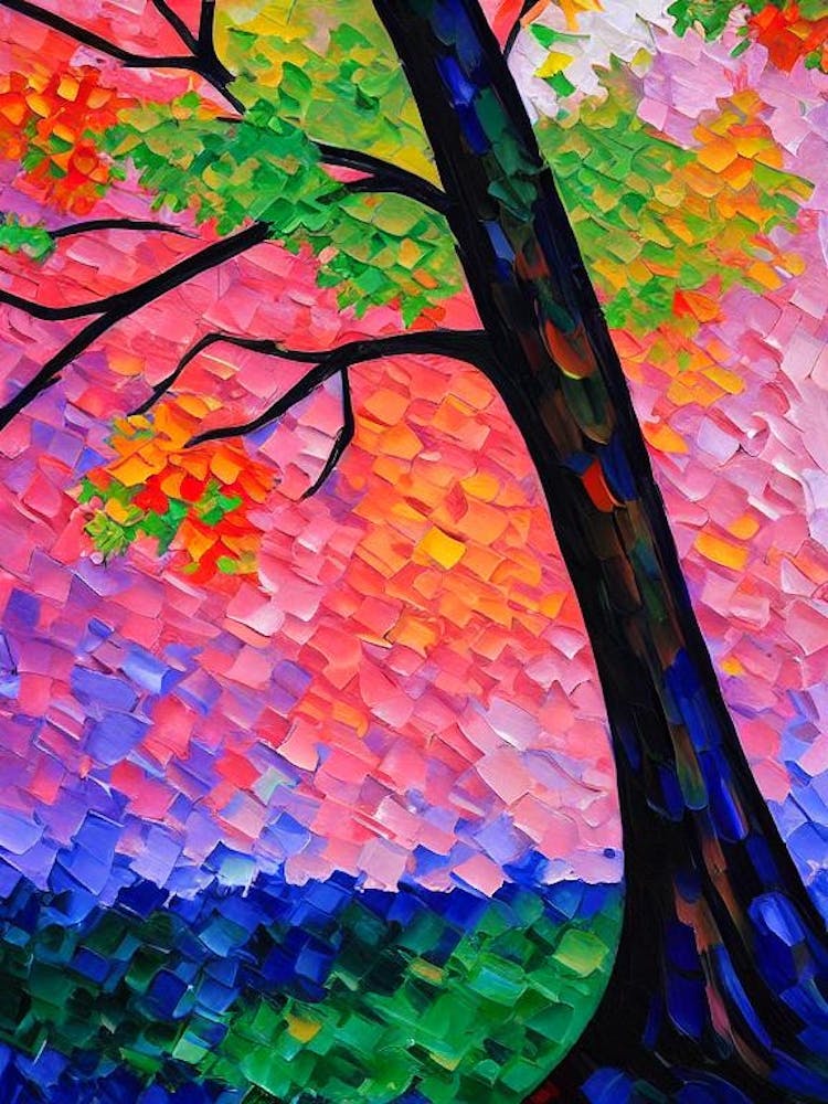 Bur Oak Tree Cubist 1