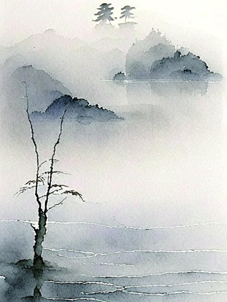 Fog Waterscape Watercolour Ink Garden 1