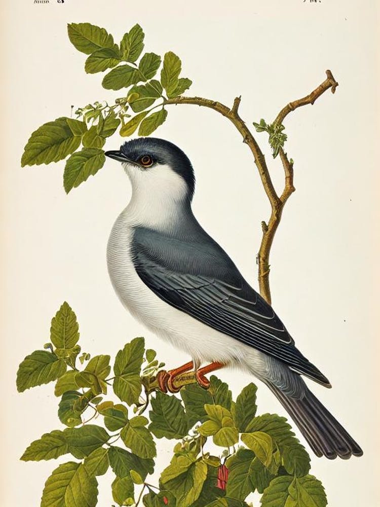 Cuckoo James Audubon Vintage Style Bird
