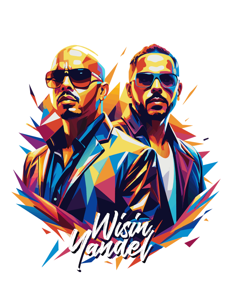 Wisin Yandel 04 Portrait Music Icon WPAP Pop Art