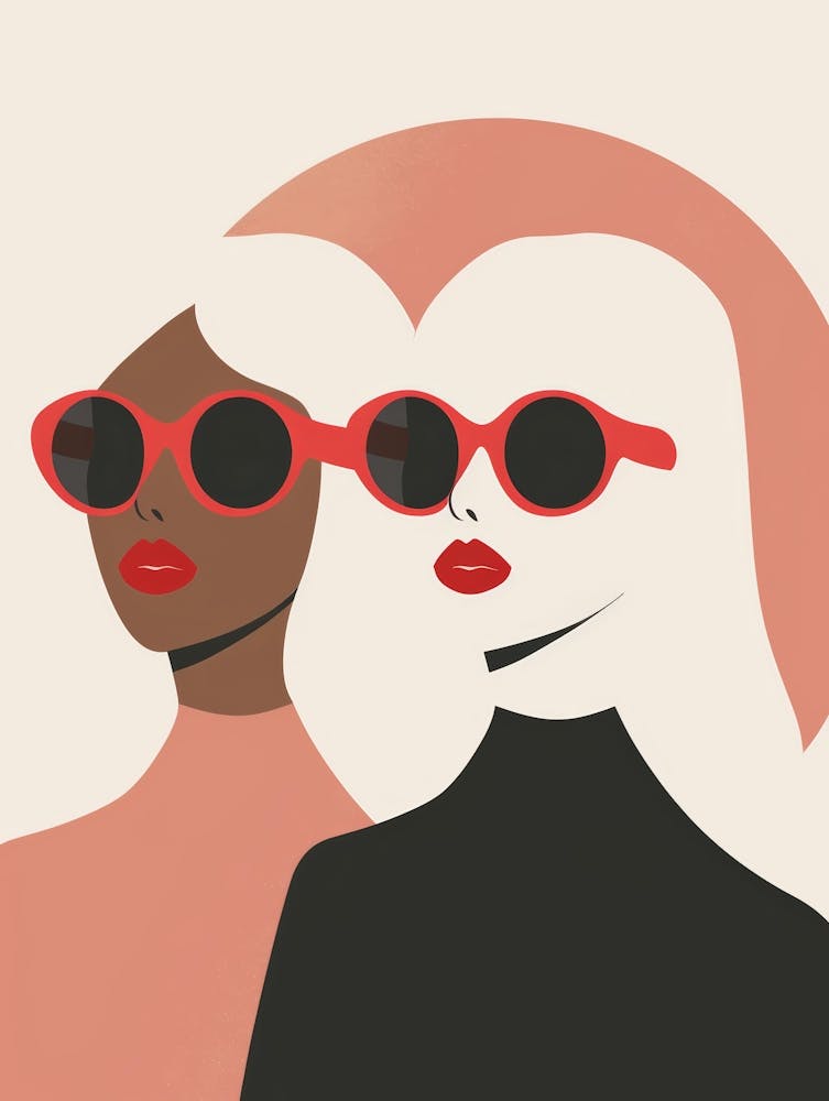Zwei Frauen mit Sonnenbrillen