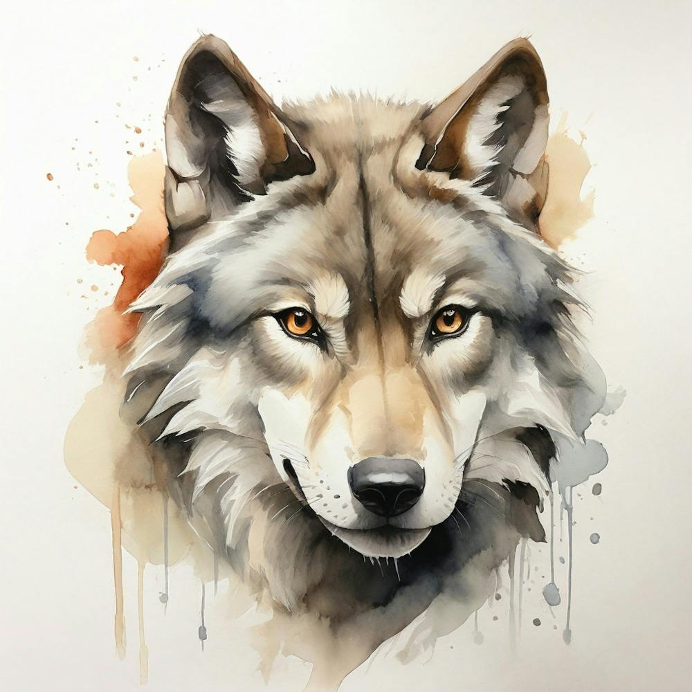Default Create A Simple Watercolor Of A Wolf Using Neutral And 1