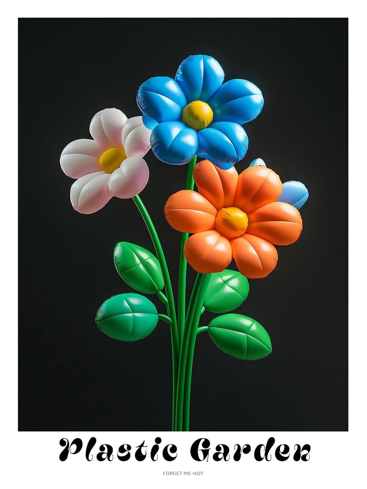 Bright Inflatable Flowers Poster Forget Me Not 1