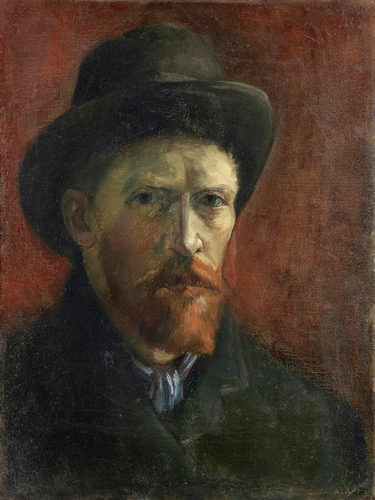 Self Portrait With Dark Felt Hat (1886), Vincent Van Gogh