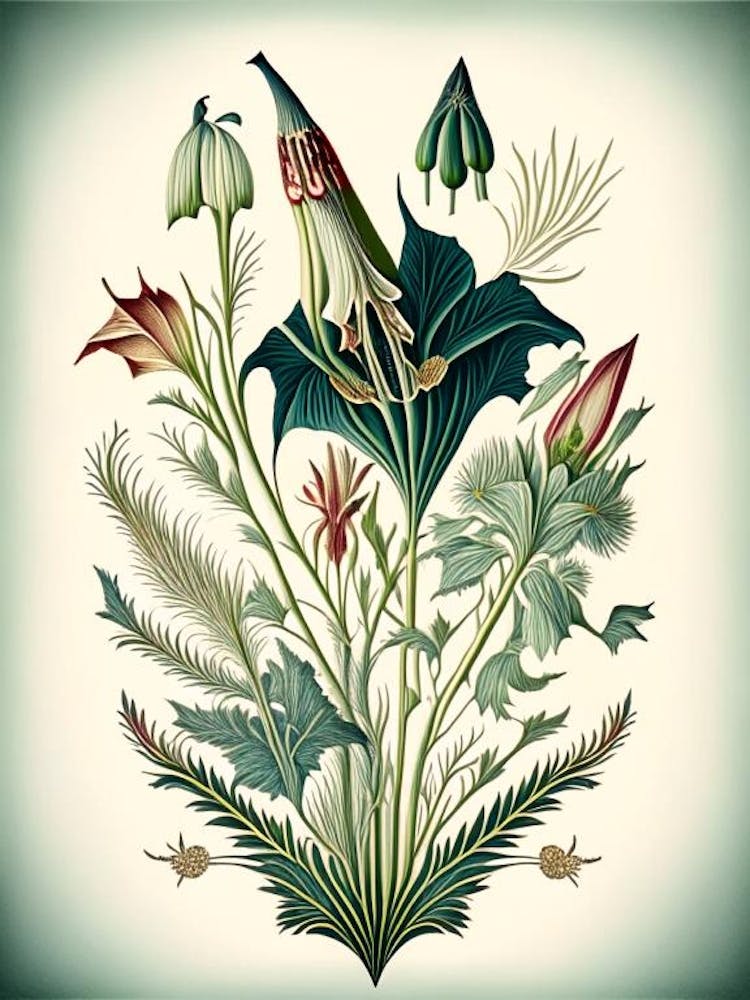 Arrowhead Wildflower Vintage Botanical
