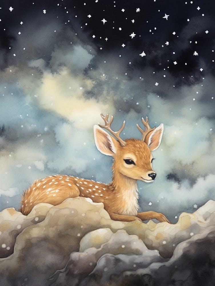 Baby Deer 3 Sleeping In The Clouds