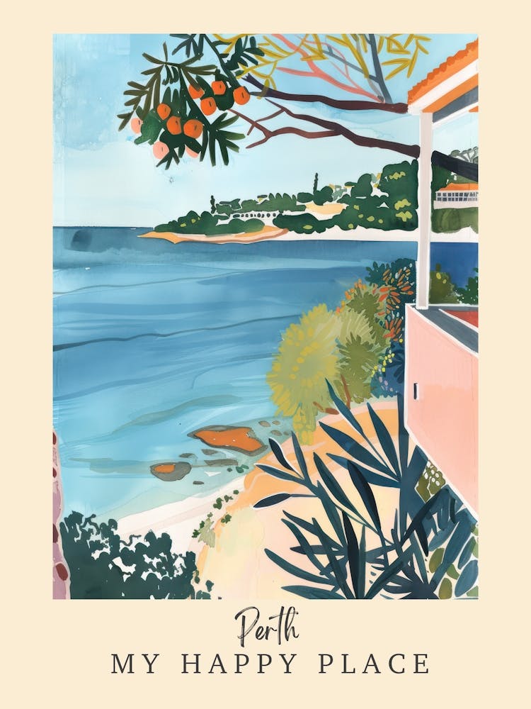 My Happy Place Perth 4 Travel Poster