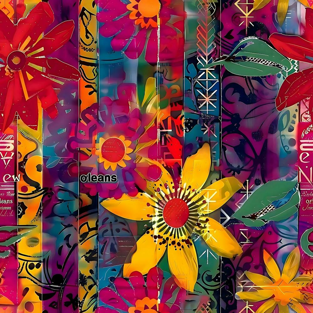 Urban Bloom – Vivid Graffiti Flower Explosion