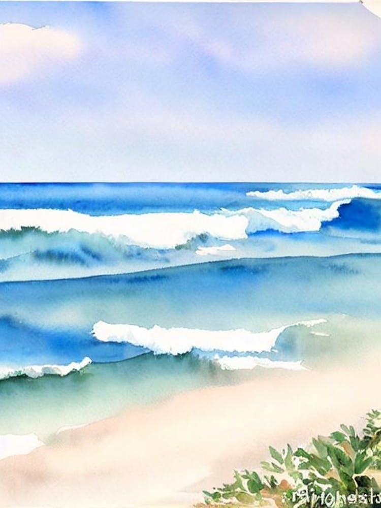 Rosebud Beach, Australia Watercolour