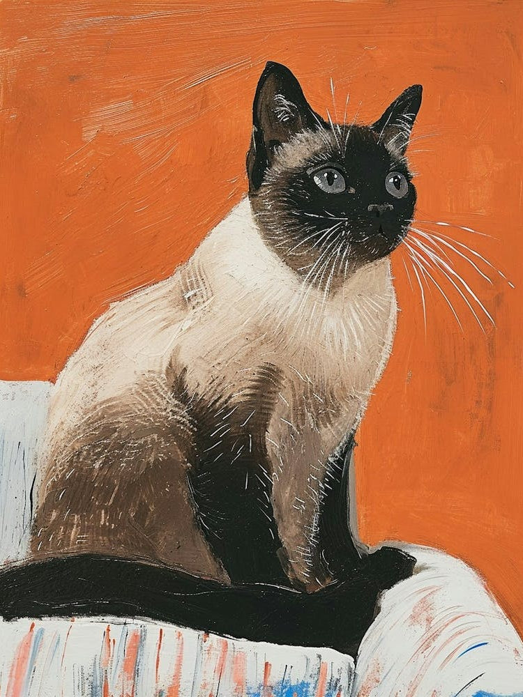 Birman Cat Relief Illustration 4