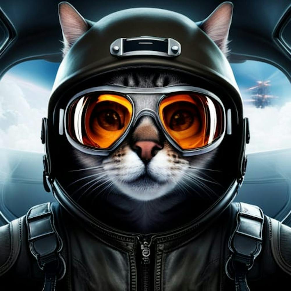 Cat the fighter pilot
