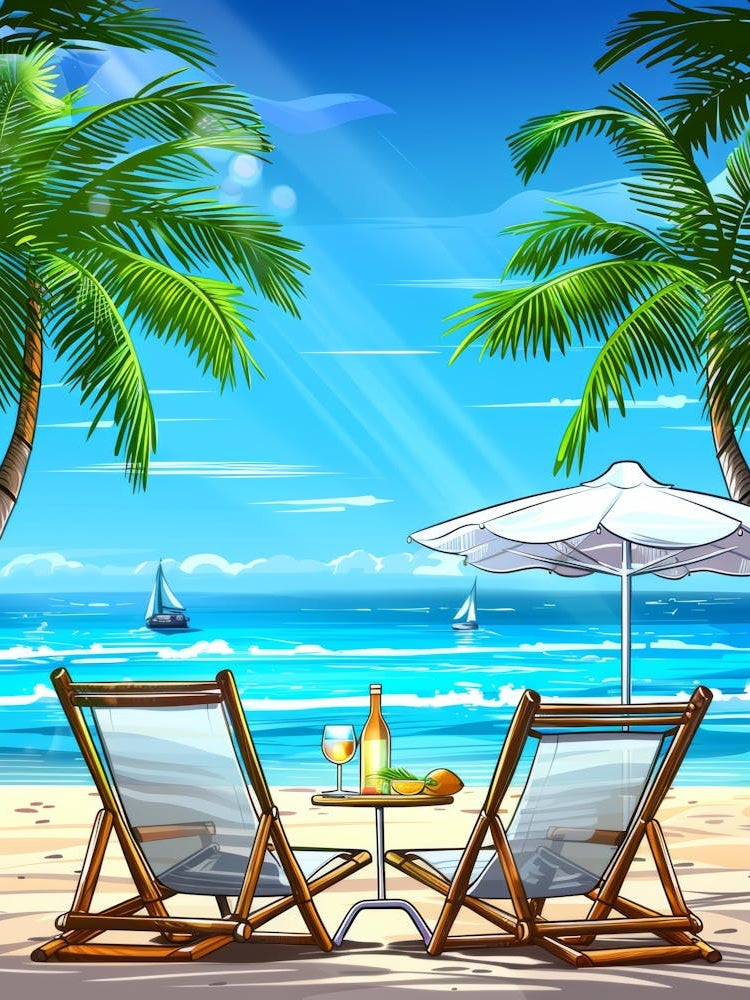 Beach Chairs On The Beach