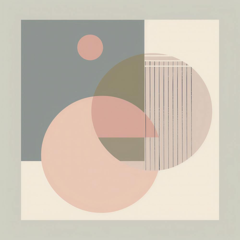 Whispers of Geometry: Pastel Elegance in Minimalist Form