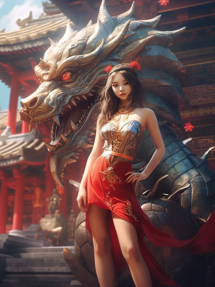 Chinese Girl With Dragon 14