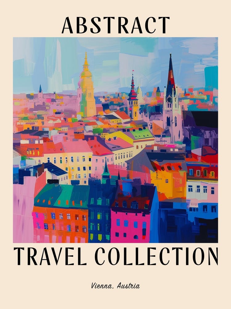 Abstract Travel Collection Poster Vienna Austria 1