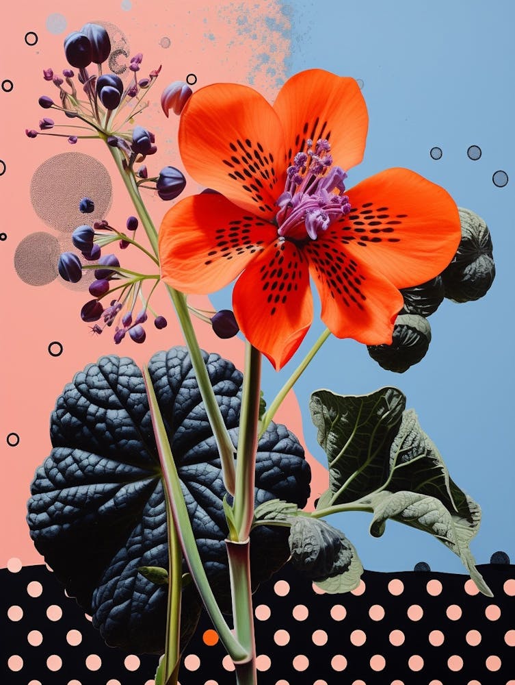 Surreal Florals Geranium 1 Flower Painting