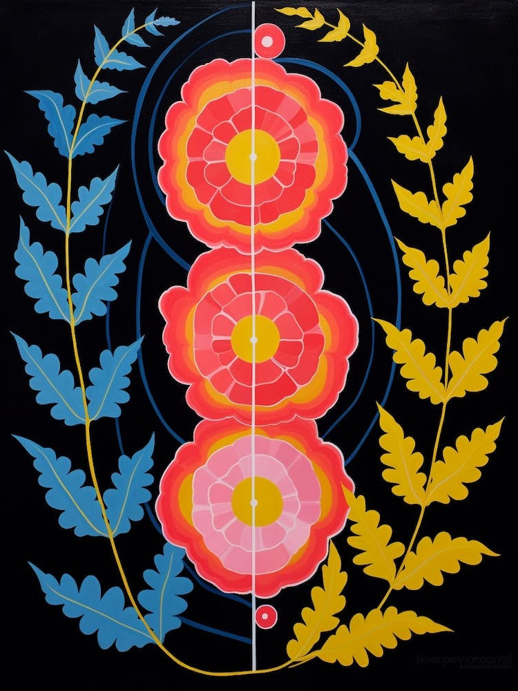 Snapdragon 1 Hilma Af Klint Inspired Flower Illustration