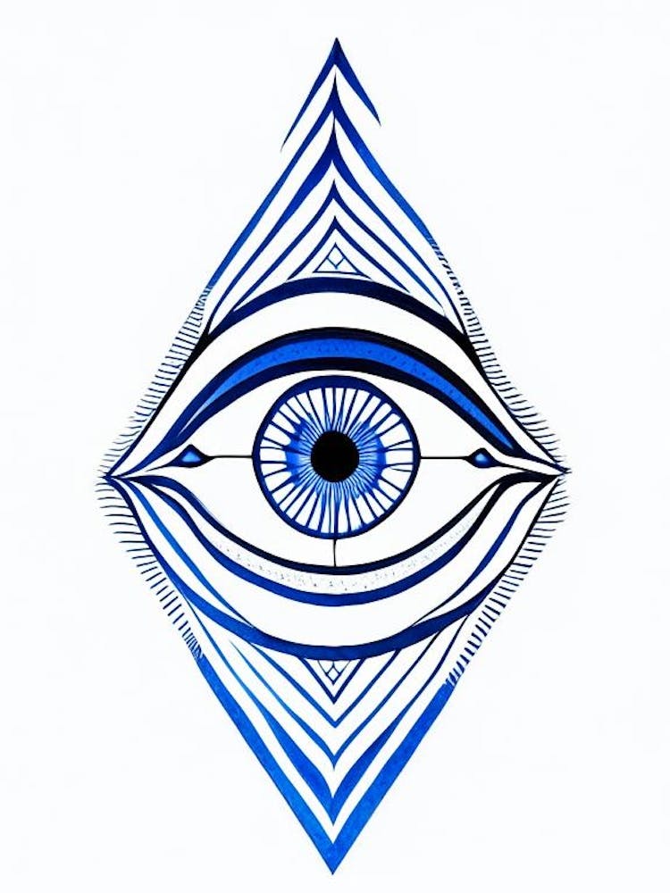 The Ajna Chakra, Symbol, Third Eye Blue & White 5