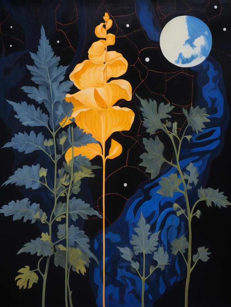 Aconitum 4 Hilma Af Klint Inspired Flower Illustration