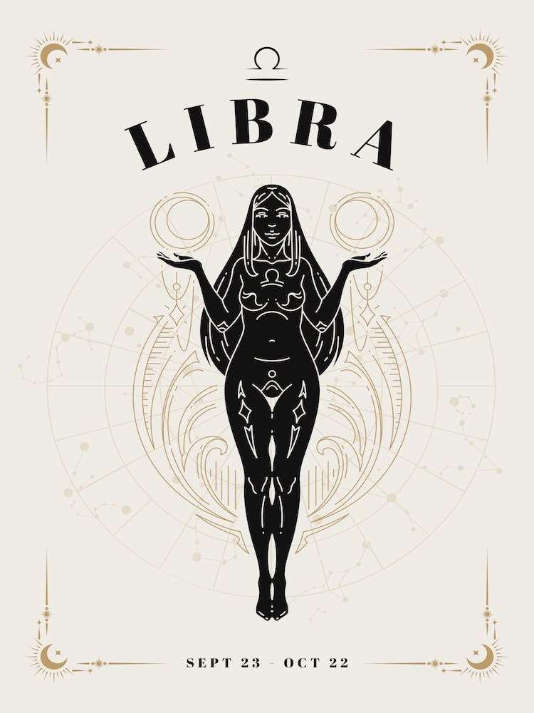 Libra Zodiac Celestial Woman