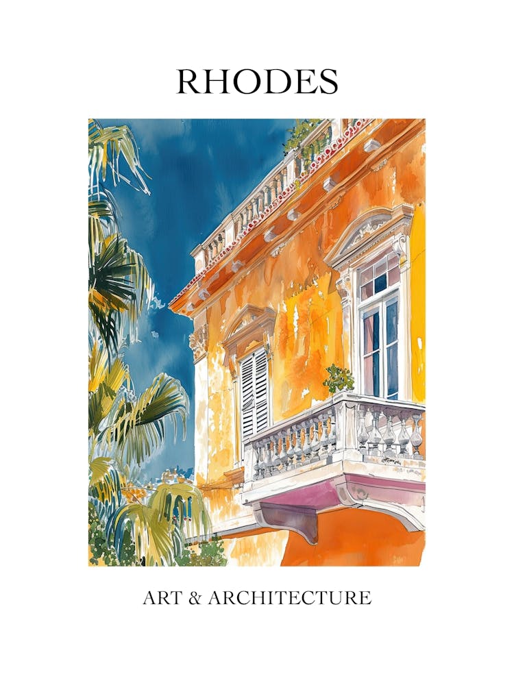 Rhodes Travel And Architecture Poster 3