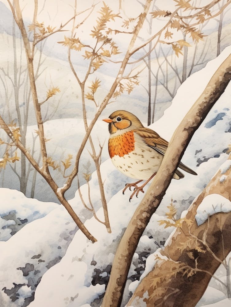 Bird Illustration Hermit Thrush 3