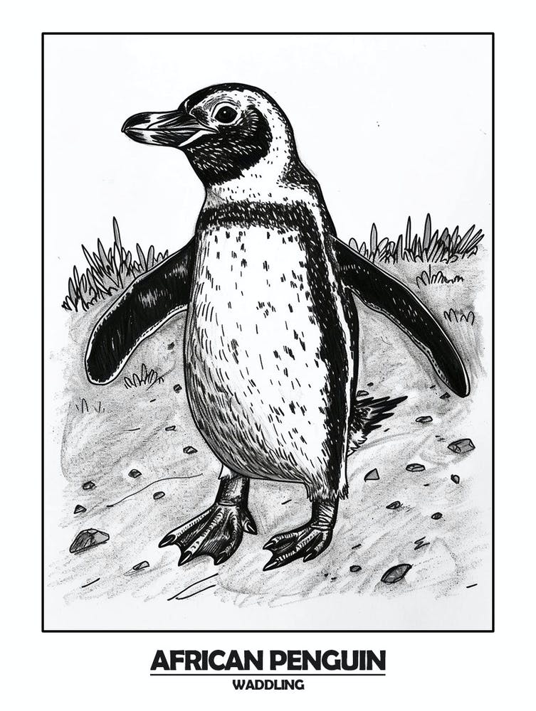 Penguin Waddling Poster