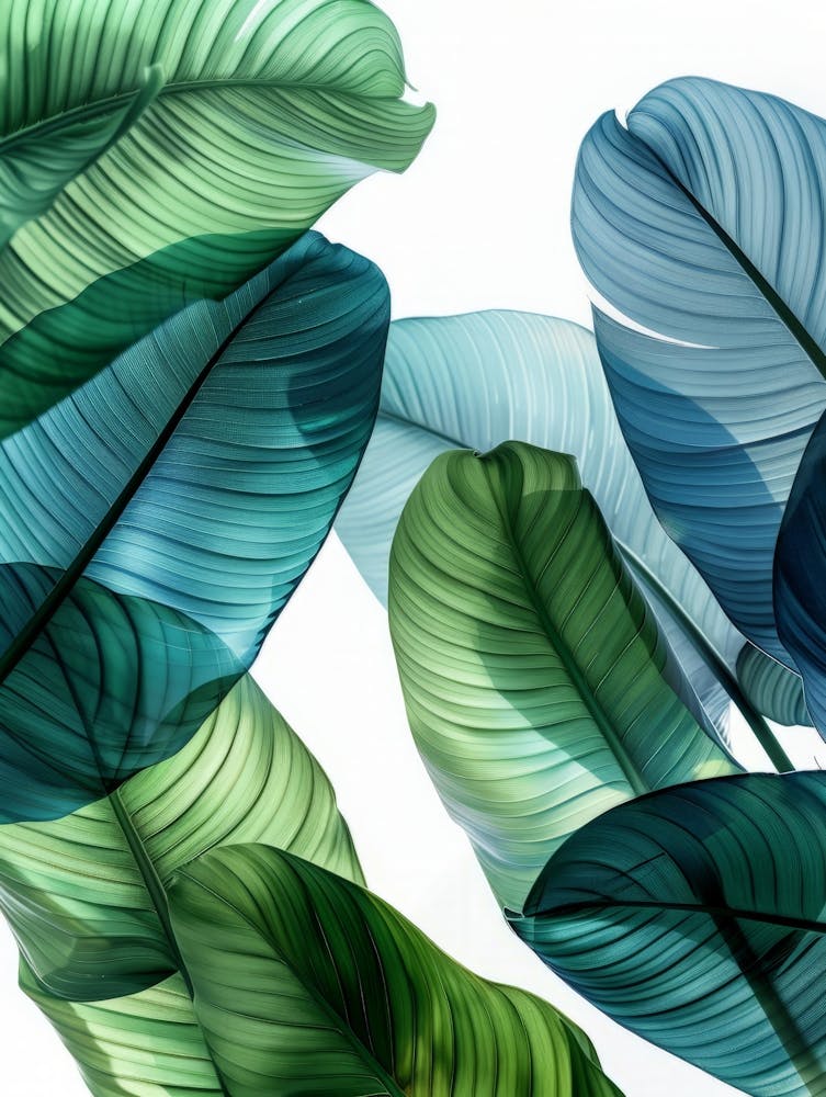 Feuilles Bleues Et Vertes 1