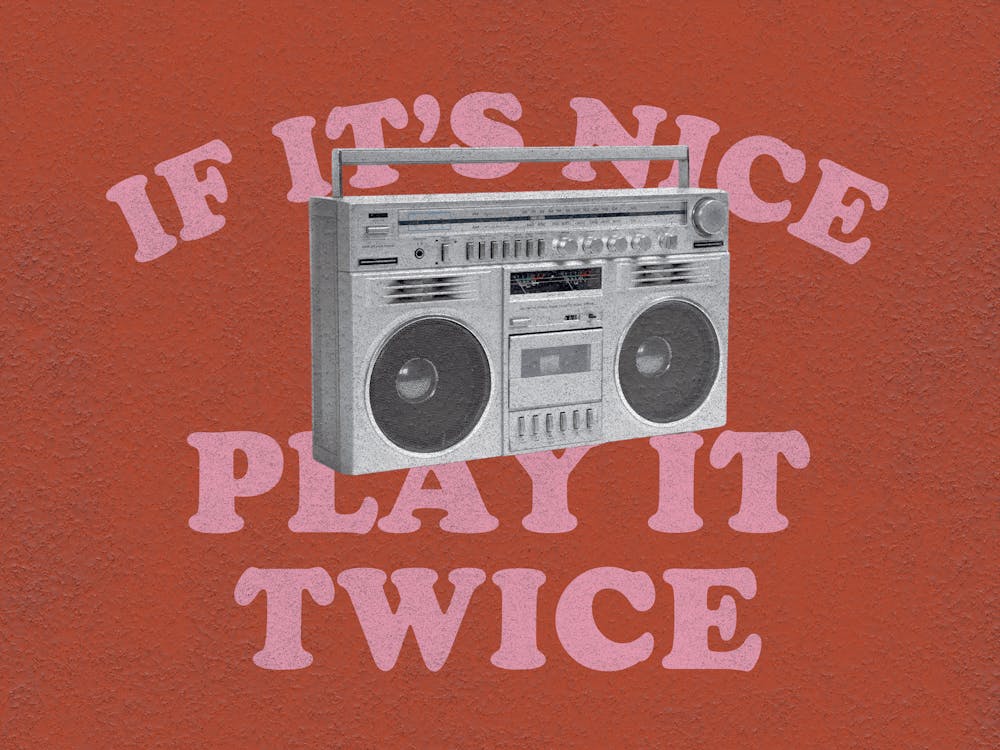 It’s Nice Play It Twice Art print | Walkman Cassette Boombox 80’s 90’s Music | Music Lover Wall Art | Red + Pink | Music Decor |