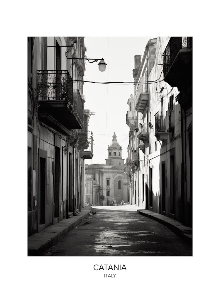 Poster Of Catania, Italy, Black And White Photo 3