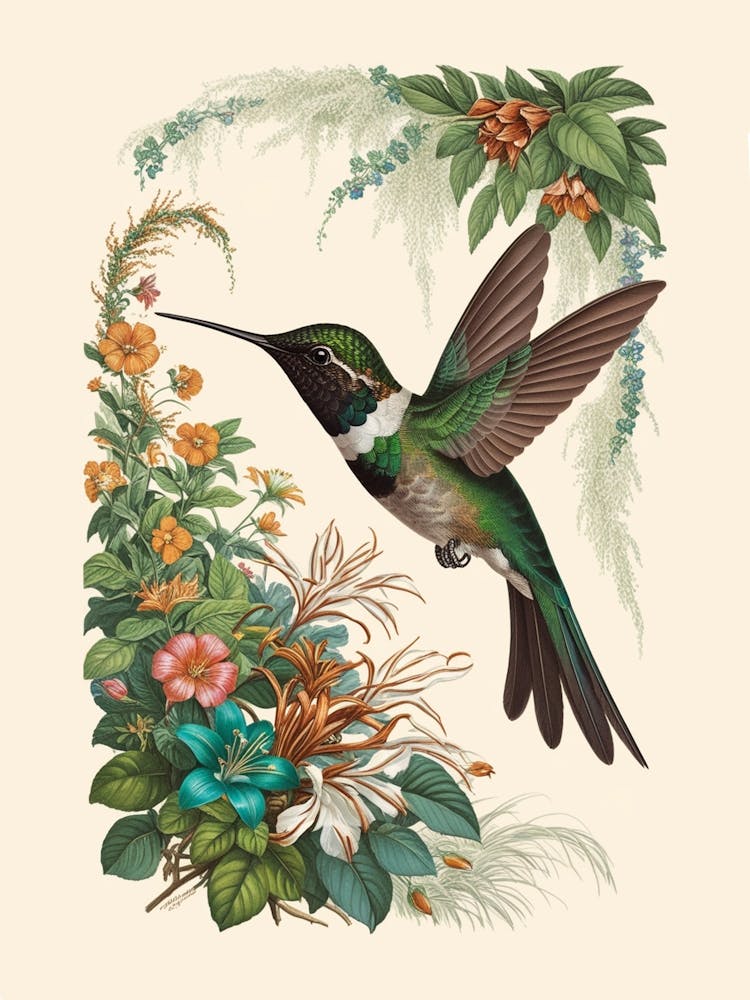 Kolibri botanische Blumen Schönheit 16