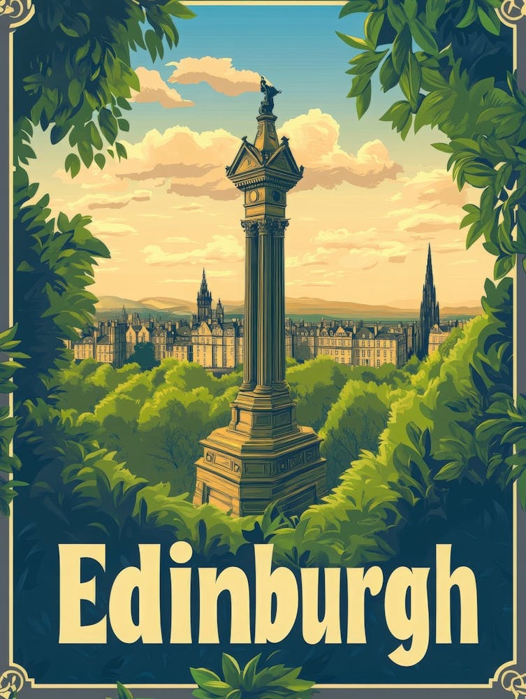 Aihrgdesign A Mid Century Modern Travel Poster For Edinburgh 3