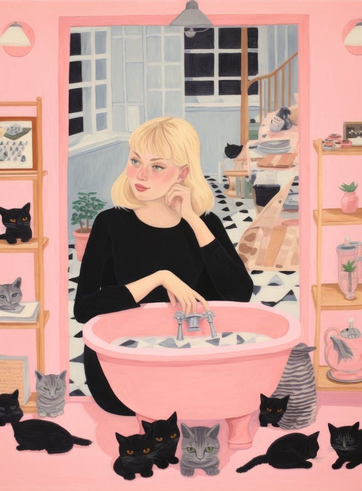 Girl In A Pink Bath