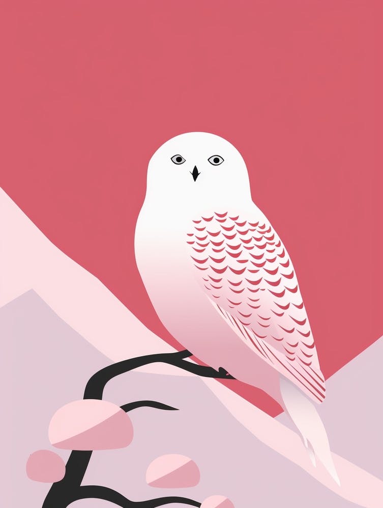 Minimalistische Schneeeule 1 Illustration