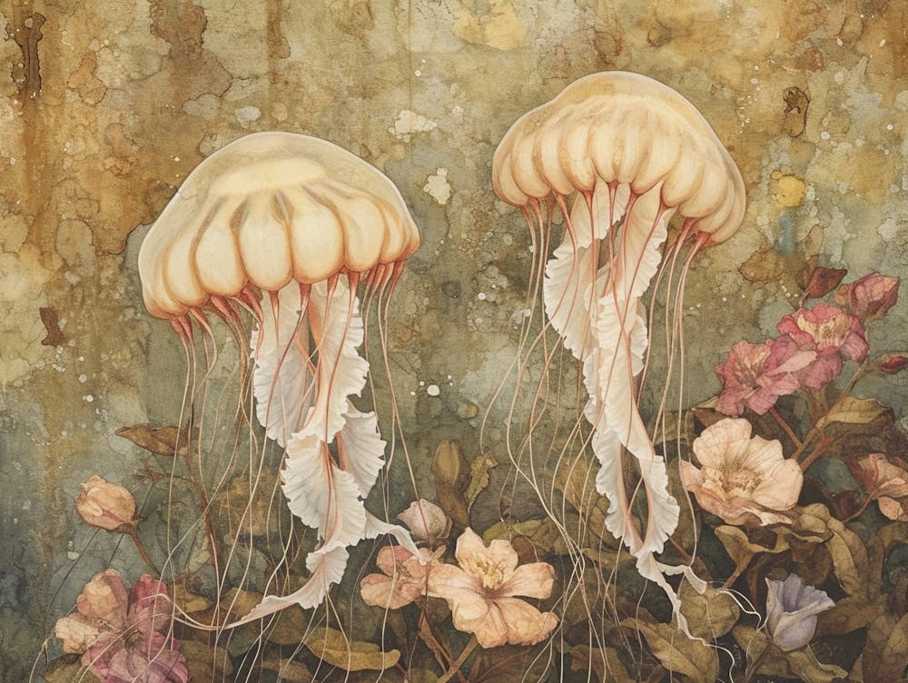 Floral Animal Illustration Jellyfish 4