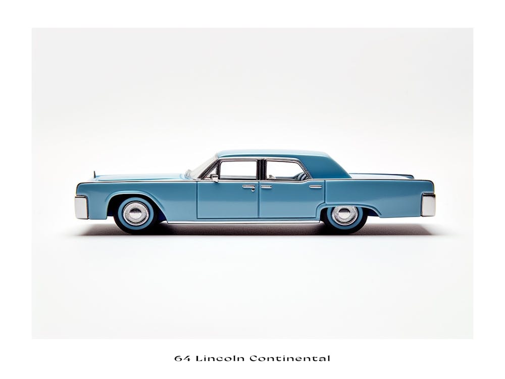 Toy Car 64 Lincoln Continental Blue Poster