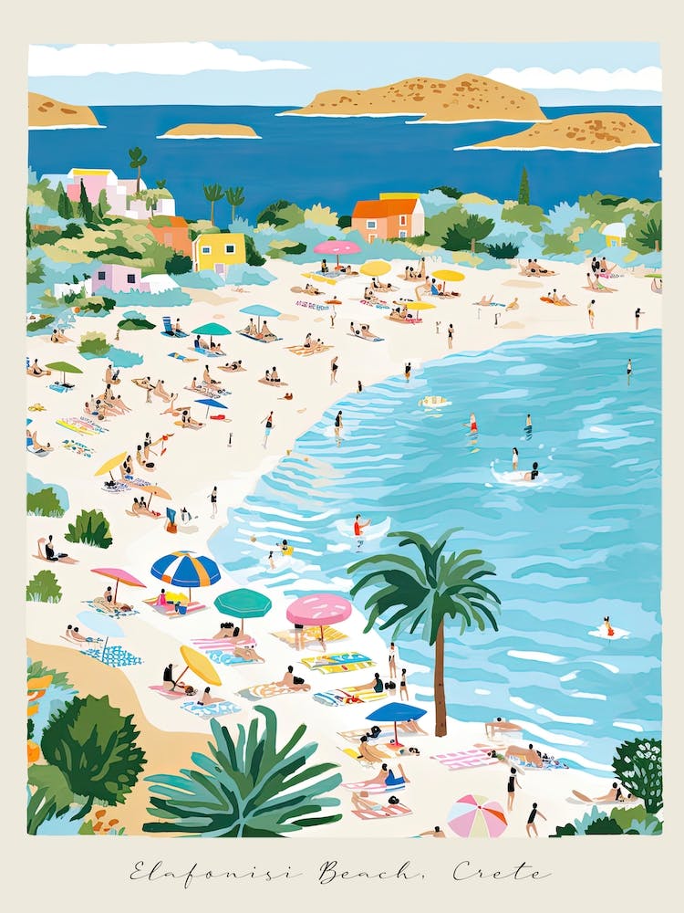 Poster Of Elafonisi Beach, Crete, Greece, Matisse And Rousseau Style 4