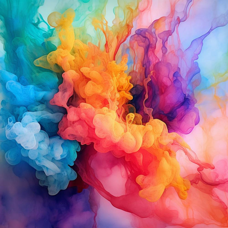 Abstract Colorful Ink Smoke Background