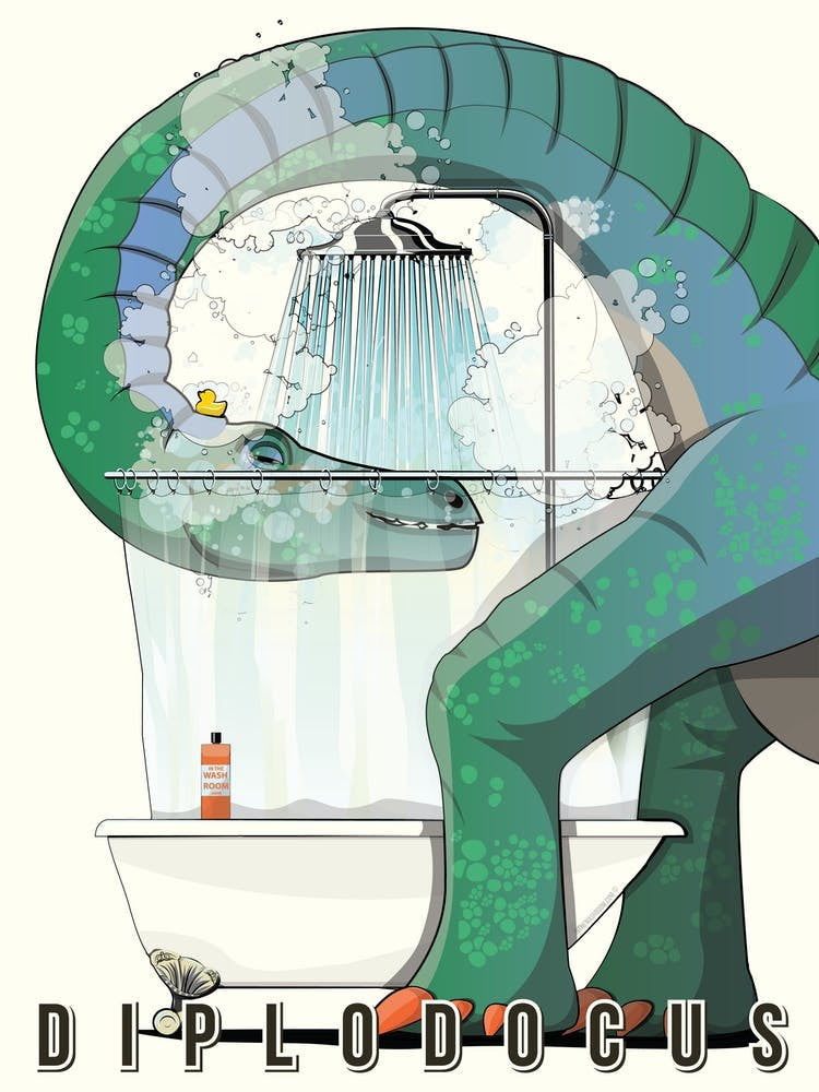 Dinosaur Diplodocus Int He Shower