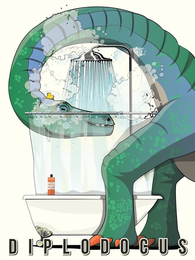 Dinosaur Diplodocus Int He Shower