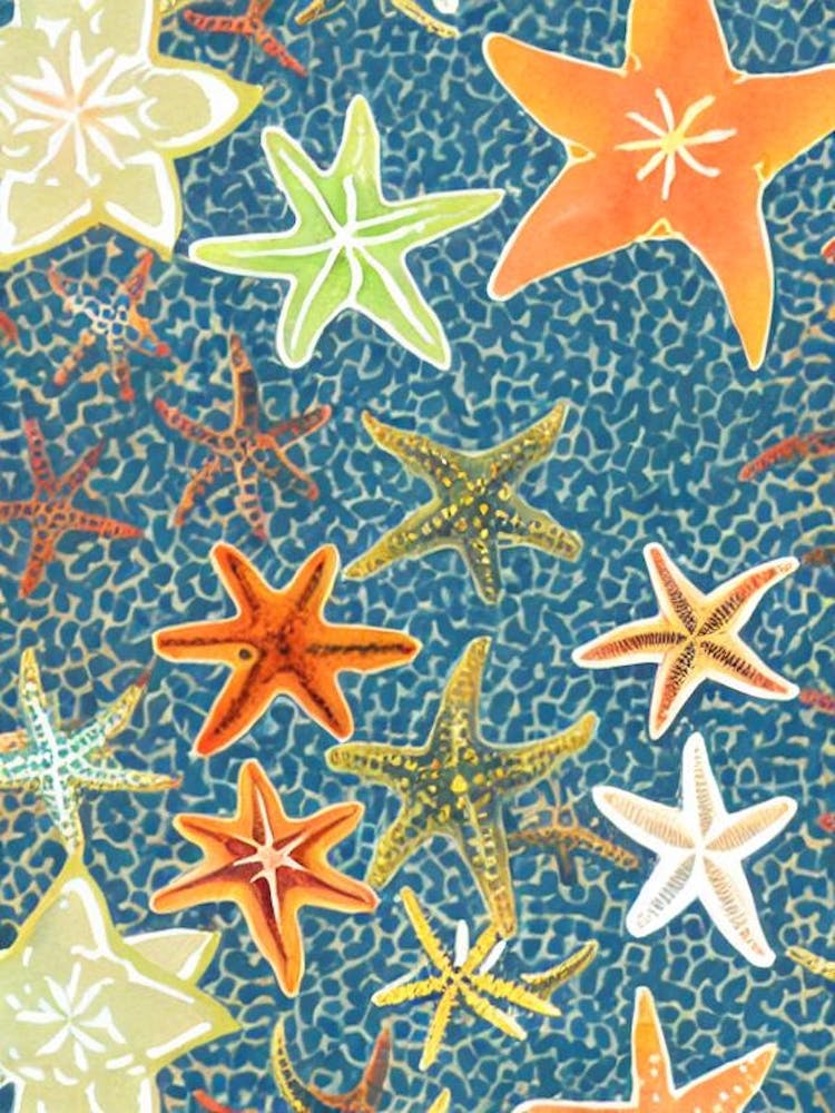 Sea Star (Starfish) Vintage Graphic Watercolour
