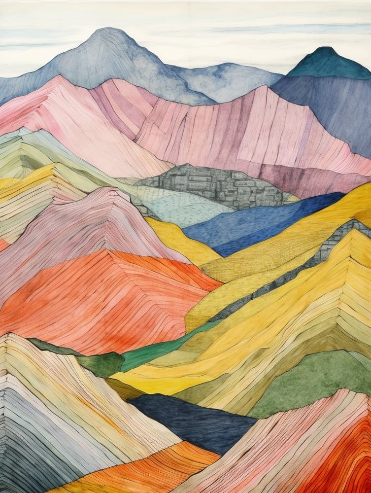 Beinn Dorain Scotland 1 Colourful Mountain Illustration