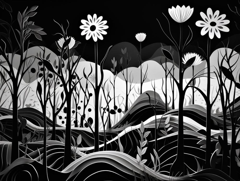 Nature Abstract Black And White 8