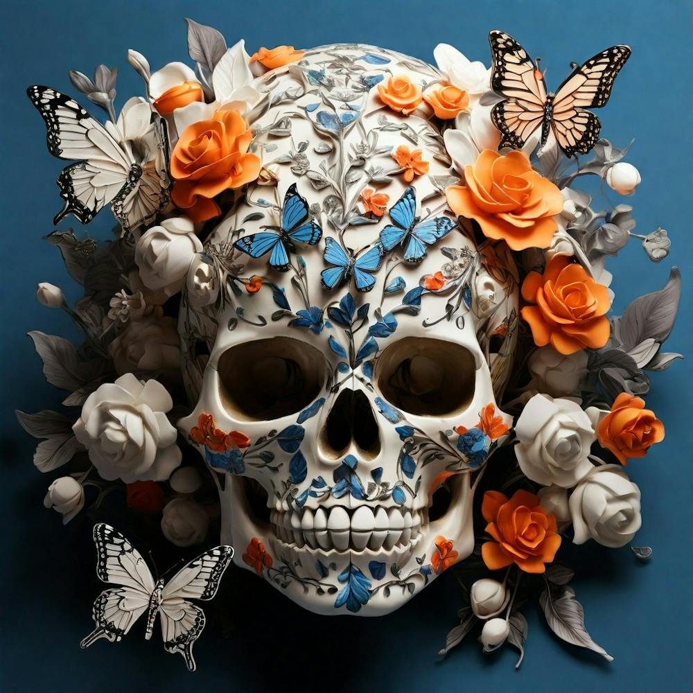 Day Of The Dead Skull paintings art print