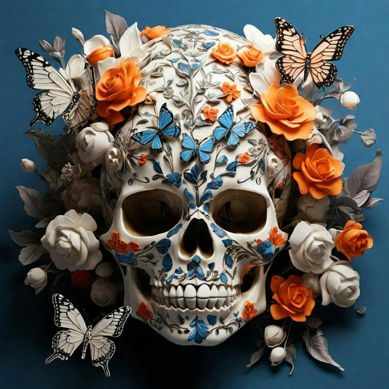 Day Of The Dead Skull paintings art print